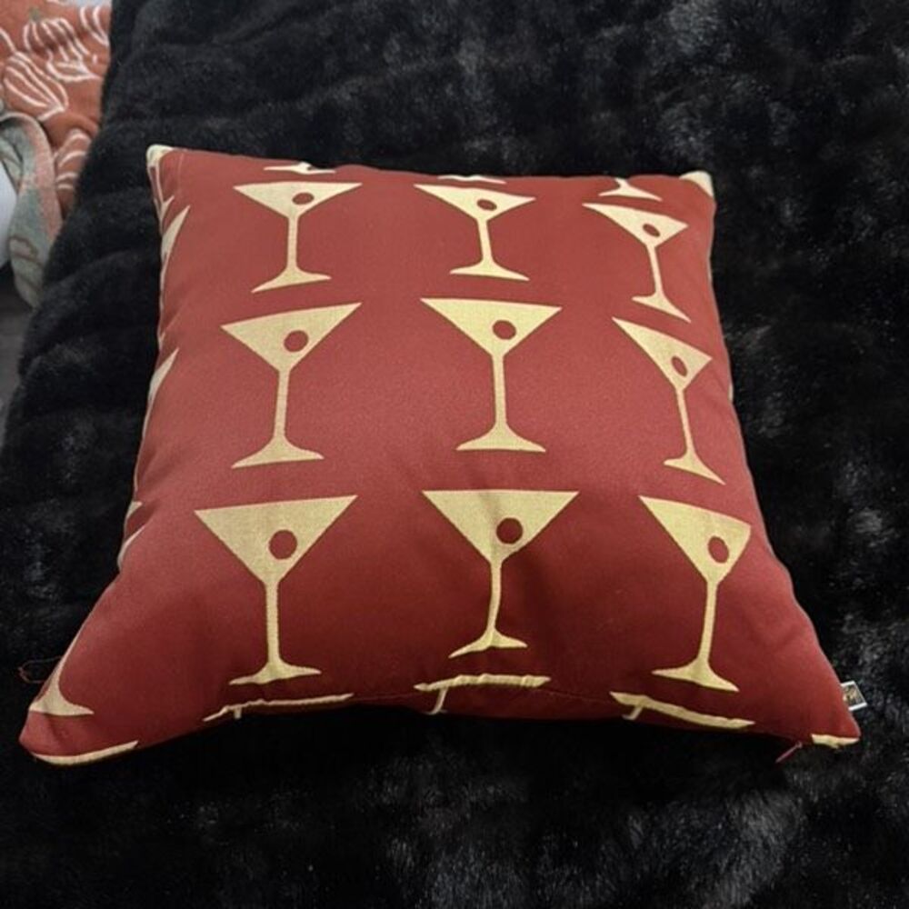 Martini throw pillow girl cave bar luxury